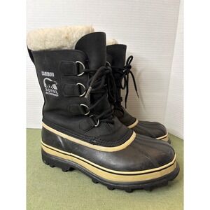 Sorel Caribou Women's Waterproof Insulated Winter Snow Boots Black Size 10